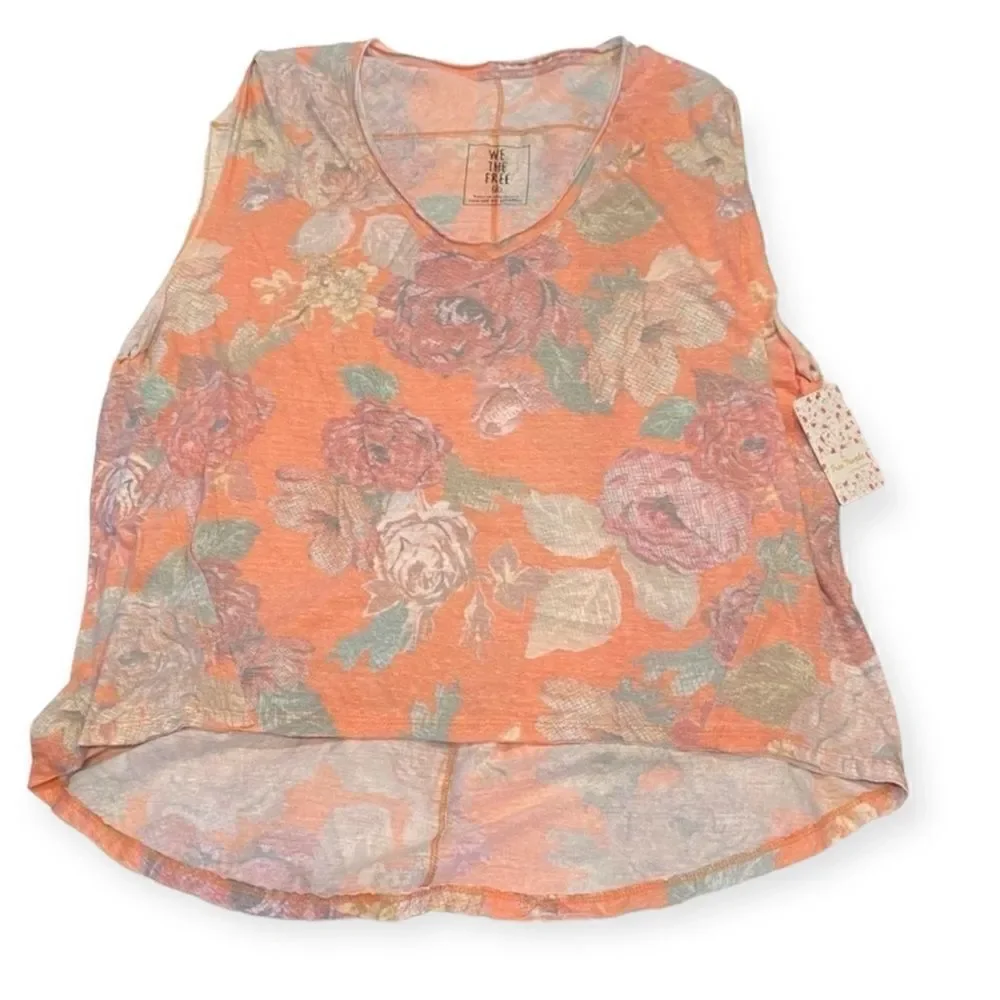 Free People Gardenia Hi-Lo Tee Size Medium